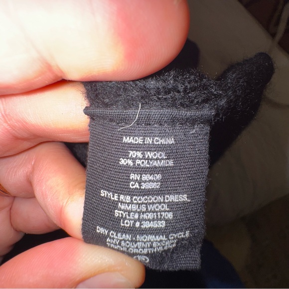 THEORY Women's Ribbed Black Sweater Dress | Wool Blend | Size Small - Picture 4 of 7